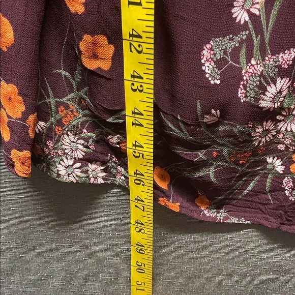 Reformation Fulton Deep Burgundy Floral Midi Dress with High Slit - Picture 6 of 10